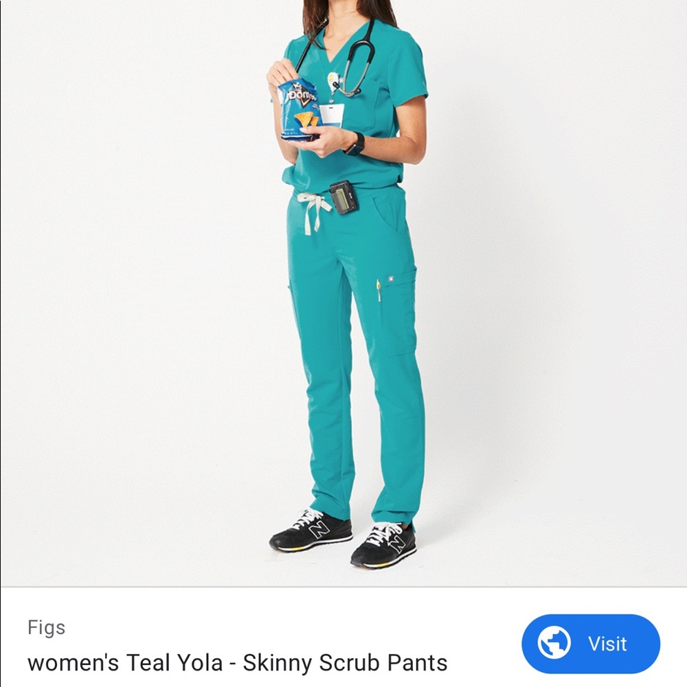 Figs Yola Skinny teal scrubs